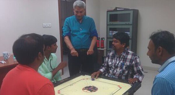 Carrom competition at Revalsys