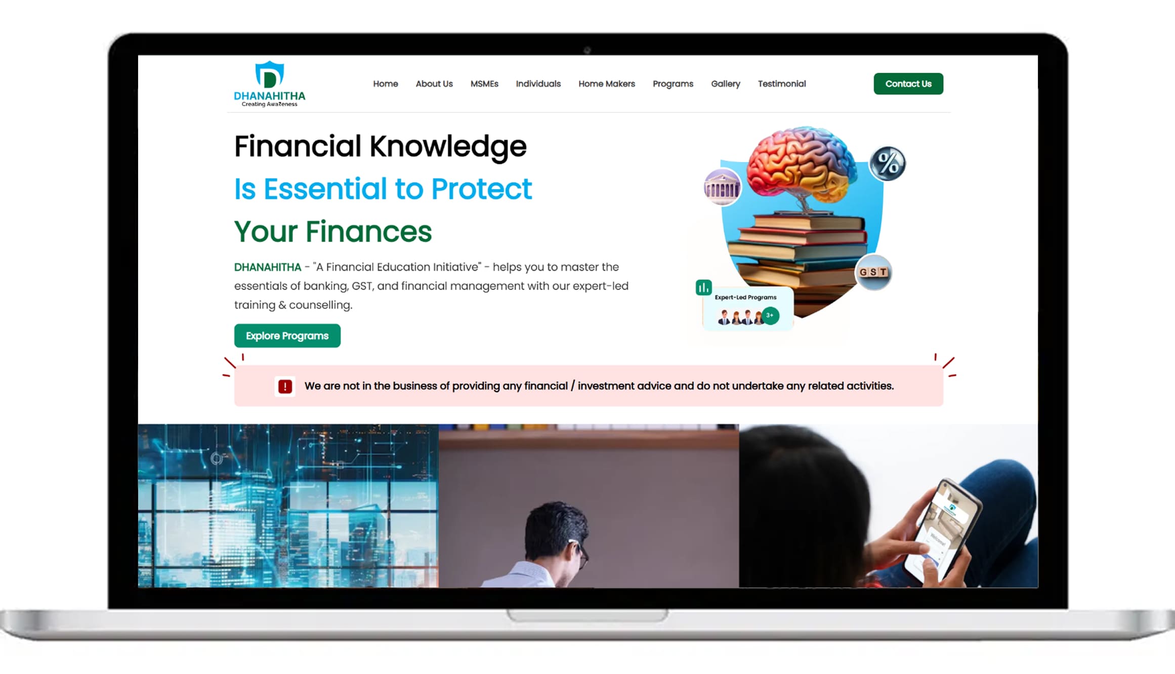 Dhanahitha – A Financial Awareness & Guidance Platform